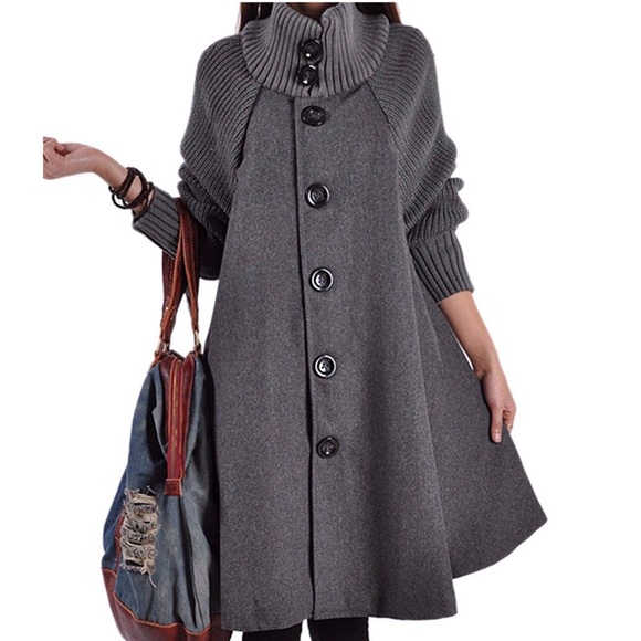 Jackets & Blazers - HOST PICK x2🎉 Swing Cloak Trench Wool Blend Coat